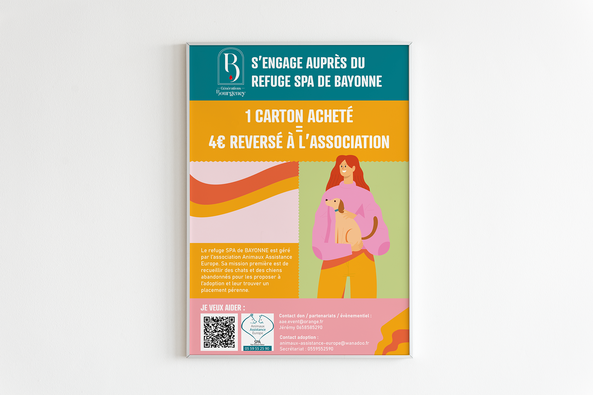 Affiche collaboration Générarions Bourgeney et SPA Bayonne