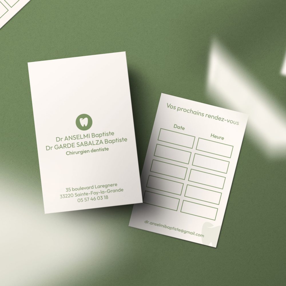 Cartes de visite Docteur Anselmi & Docteur Garde