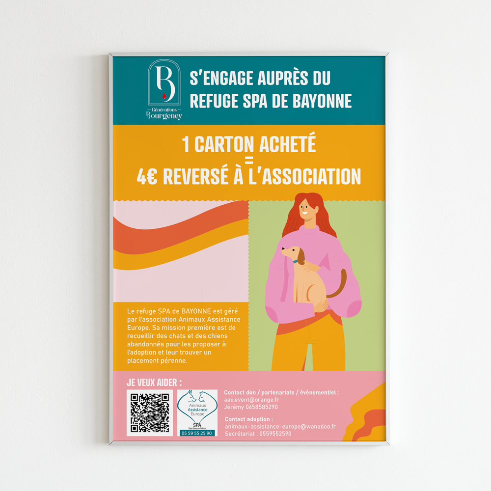 Affiche collaboration Générarions Bourgeney et SPA Bayonne